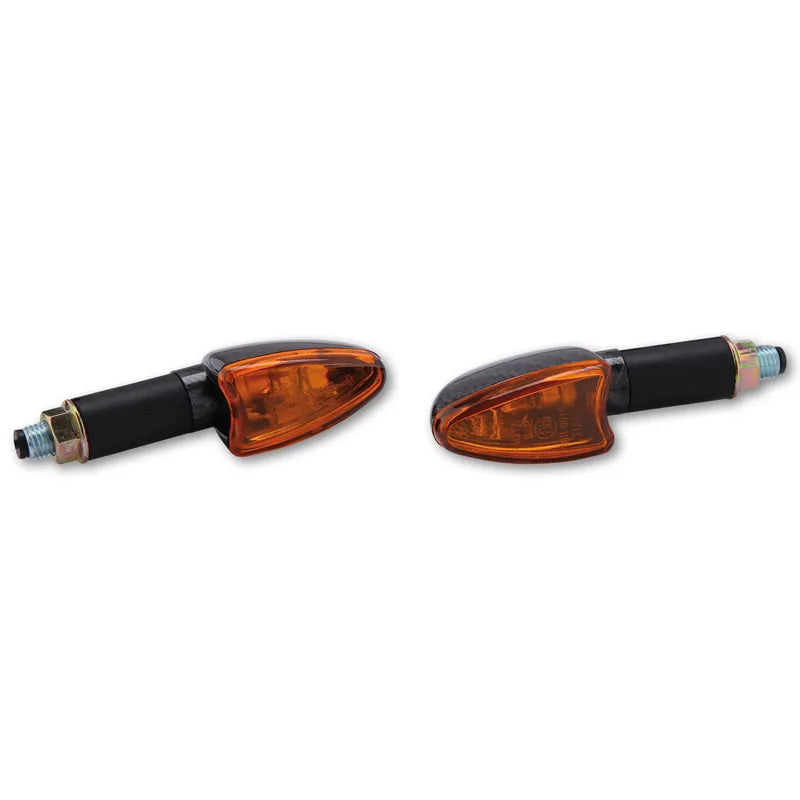 Blinker Highsider Smart Arrow lang, Carbon, Glas Orange, E-geprüft, 12V/21W