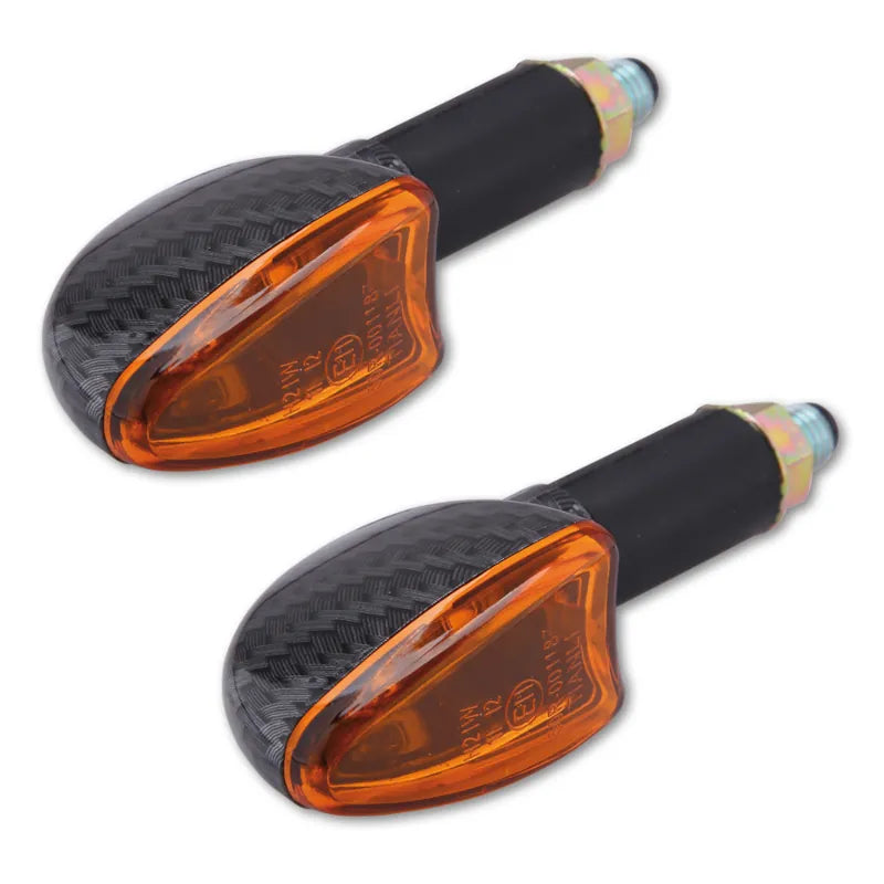 Blinker Highsider Smart Arrow lang, Carbon, Glas Orange, E-geprüft, 12V/21W