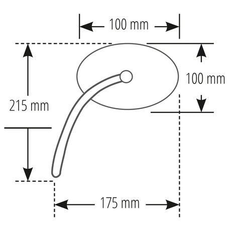 Lenkerspiegel Highsider Pro Retro, Schwarz, Aluminium, E-geprüft, M10 Gewinde