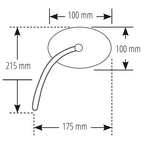 Lenkerspiegel Highsider Pro Retro, Schwarz, Aluminium, E-geprüft, M10 Gewinde