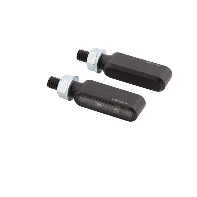 LED-Blinker Paar Highsider Pro Bronx-MX schwarz, Getönt, M8, E-geprüft, 12V/1,9W