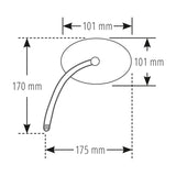 Lenkerspiegel Highsider Smart Ponza, Schwarz, Aluminium, E-geprüft, M10 Gewinde
