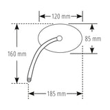 Lenkerspiegel Highsider Smart Straight, Schwarz, Alu & ABS, E-geprüft, M10