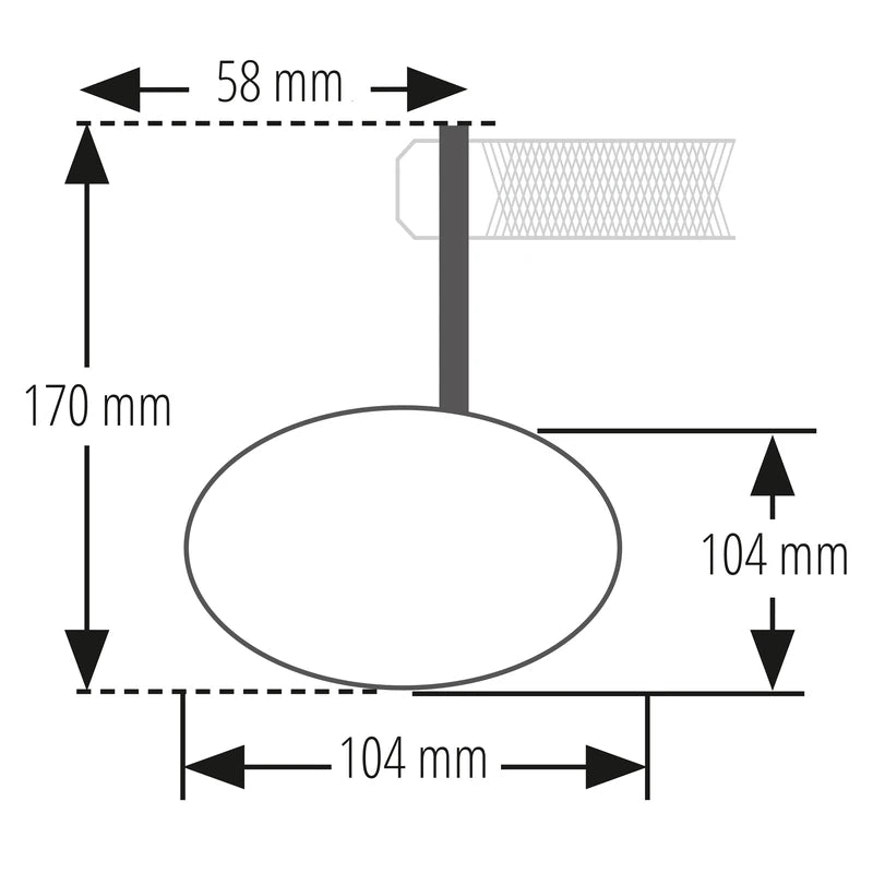 Lenkerendenspiegel Highsider Smart Circula-S, Schwarz, Aufnahme Ø30 x B12 mm