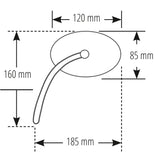 Verkleidungsspiegel Highsider Smart Straight schwarz, E-geprüft, ohne Adapter