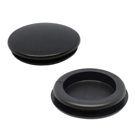 Abdeckkappen Highsider Pro für Vespa Spiegelaufnahmen Ø 24 mm, Schwarz, Gummi
