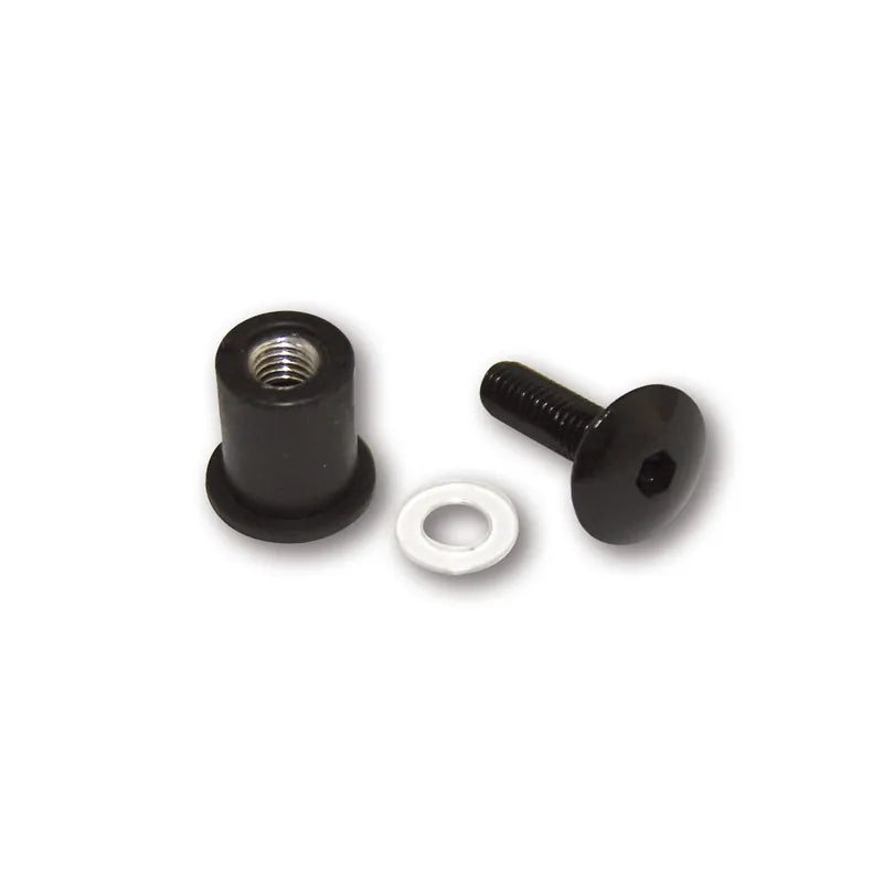 Verkleidungsschrauben Set Highsider Smart schwarz, M6, Flachkopf mit Ø 16 mm