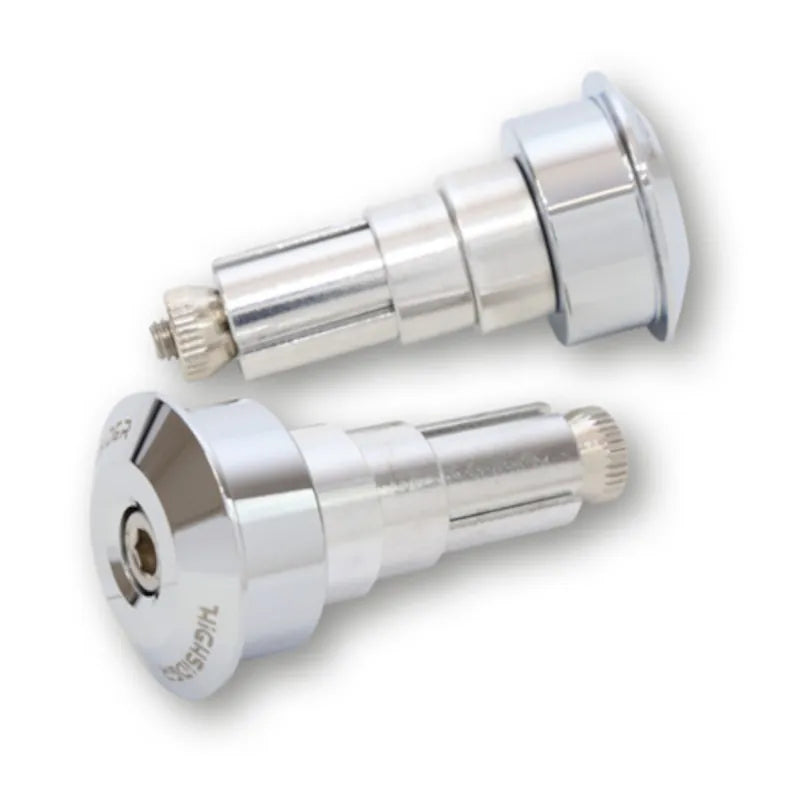Lenkerenden Highsider Dot mit Spiegelaufnahme, Chrom, Klemmung 12-22 mm