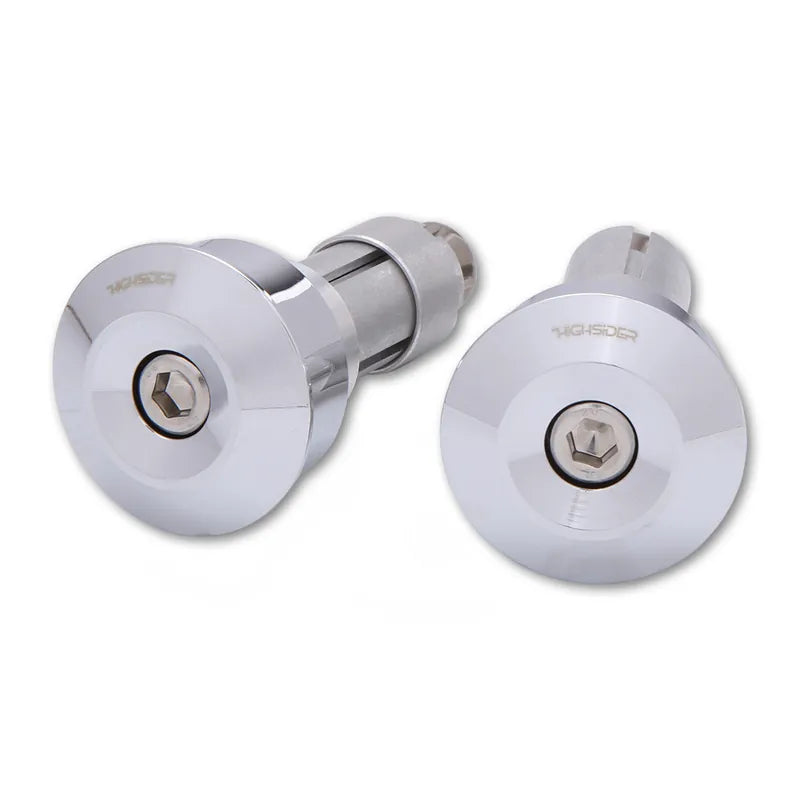 Lenkerenden Highsider Dot mit Spiegelaufnahme, Chrom, Klemmung 12-22 mm
