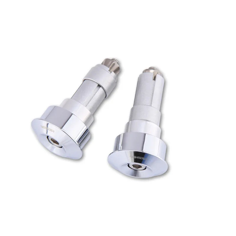 Lenkerenden Highsider Dot mit Spiegelaufnahme, Chrom, Klemmung 12-22 mm