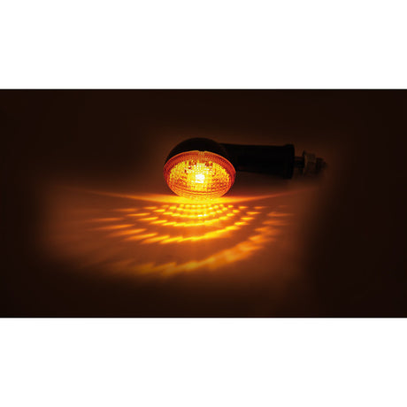 Blinker Highsider Smart Oval lang, Schwarz, Glas Orange, E-geprüft, 12V/6W