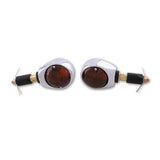 Lenkerendenblinker Highsider Smart Ochsenaugen chrom, Glas Getönt, E-geprüft