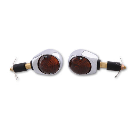 Lenkerendenblinker Highsider Smart Ochsenaugen chrom, Glas Getönt, E-geprüft