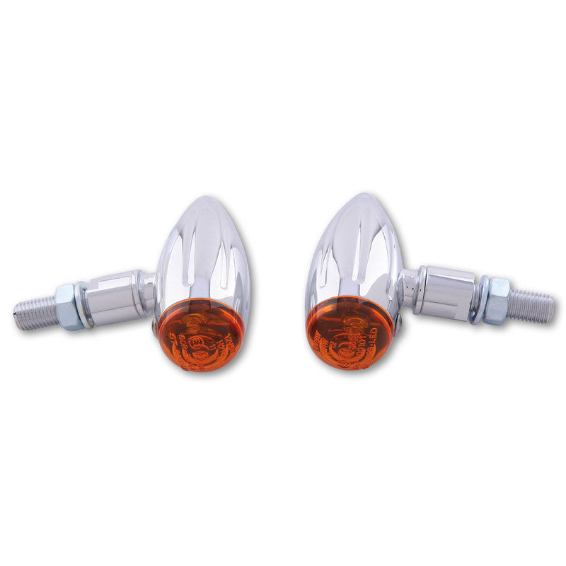 Blinker Highsider Smart Micro-Bullet 2, Chrom, Glas Orange, E-geprüft, 12V/21W