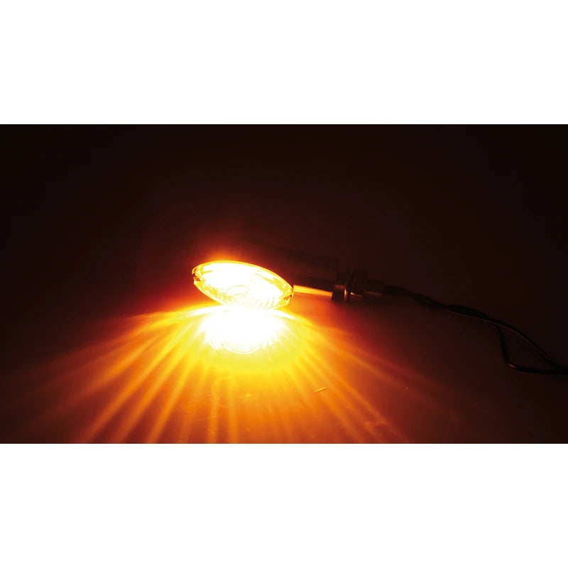 Blinker Highsider Smart Cateye kurz, Chrom, Gelbes Glas, E-geprüft, 12V/21W