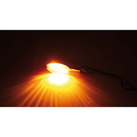 Blinker Highsider Smart Cateye kurz, Chrom, Gelbes Glas, E-geprüft, 12V/21W