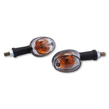 Blinker Highsider Smart Oval lang, Schwarz, Glas Klar, E-geprüft, 12V/6W