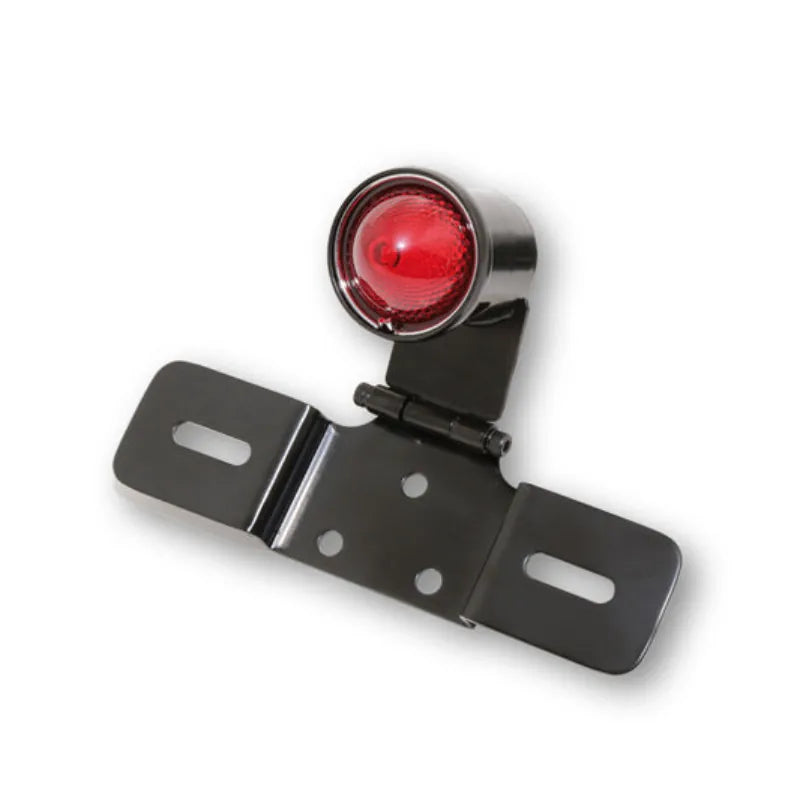 LED-Rücklicht mit Kennzeichenhalter Highsider Smart Old School Typ 6, Glas Rot