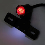 LED-Rücklicht mit Kennzeichenhalter Highsider Smart Old School Typ 6, Glas Rot