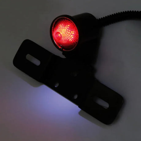 LED-Rücklicht mit Kennzeichenhalter Highsider Smart Old School Typ 6, Glas Rot