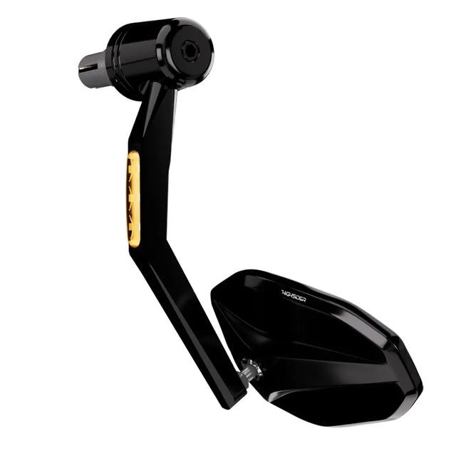 Lenkerendenspiegel mit LED Blinker Highsider Pro Victory, Schwarz, E-geprüft
