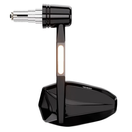 Lenkerendenspiegel mit LED Blinker Highsider Pro Victory, Schwarz, E-geprüft