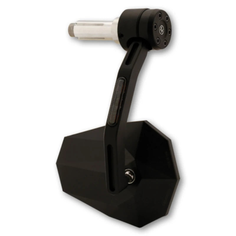 Lenkerendenspiegel mit LED Blinker Highsider Pro Stealth-X7, Schwarz, E-geprüft