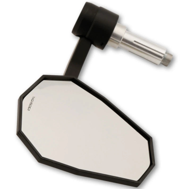 Lenkerendenspiegel mit LED Blinker Highsider Pro Stealth-X7, Schwarz, E-geprüft