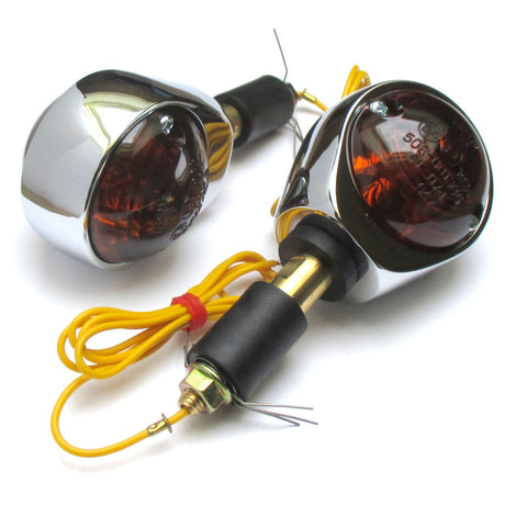 Lenkerendenblinker Progress-Line Ochsenaugen chrom, getöntes Glas, E-geprüft