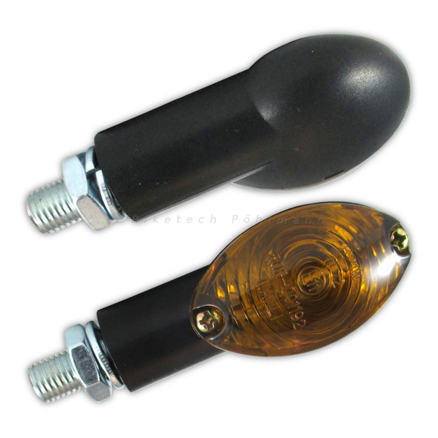 Blinker Highsider Smart Cateye kurz, Schwarz, Getöntes Glas, E-geprüft, 12V/21W