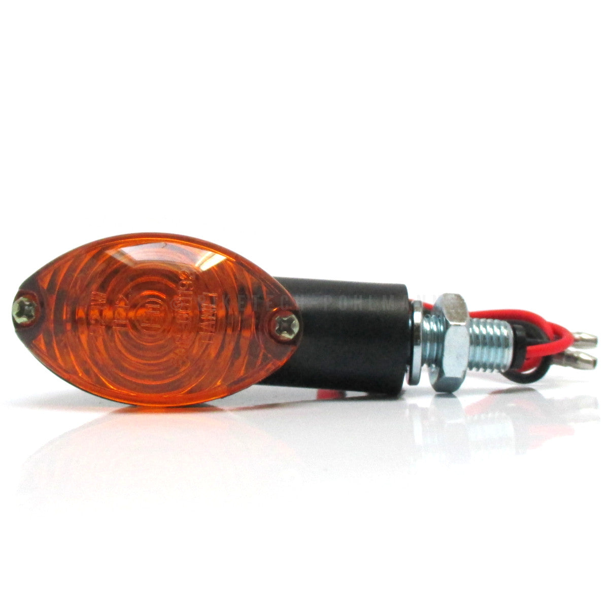 Blinker Highsider Smart Cateye kurz, Schwarz, Gelbes Glas, E-geprüft, 12V/21W