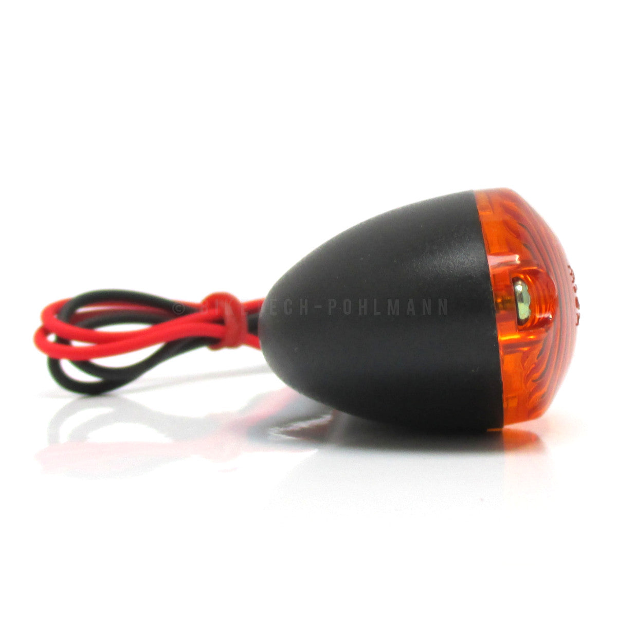 Blinker Highsider Smart Cateye kurz, Schwarz, Gelbes Glas, E-geprüft, 12V/21W