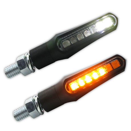 LED Blinker Highsider Smart Shorty Fin mit Positionslicht, Getönt, E-geprüft