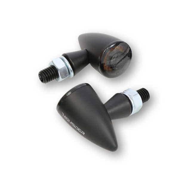 LED Blinker HIGHSIDER APOLLO BULLET mit Positionslicht, schwarz matt, E-geprüft