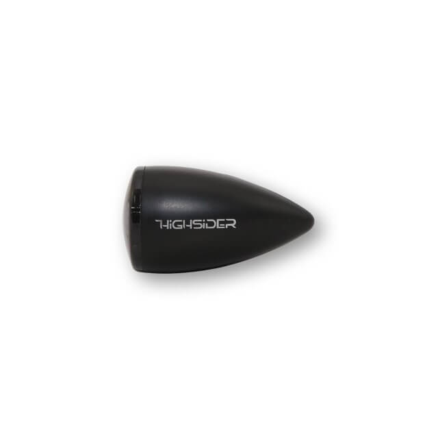 LED Blinker HIGHSIDER APOLLO BULLET mit Positionslicht, schwarz matt, E-geprüft