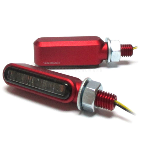 LED-Blinker Paar Highsider Pro Bronx rot, Getönt, M8, E-geprüft, 12V/2W