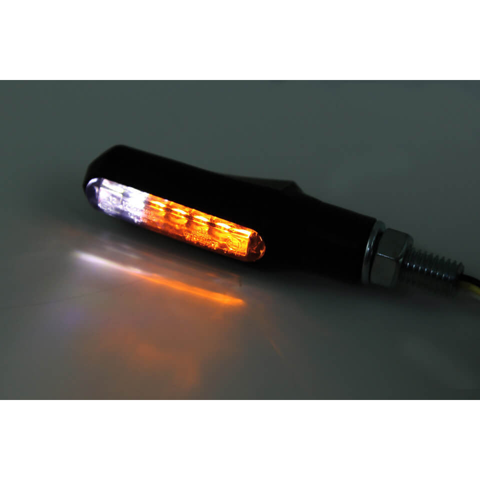 LED Blinker Highsider Smart Shorty Fin mit Positionslicht, Getönt, E-geprüft