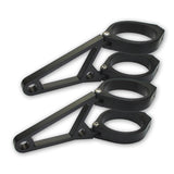 Lampenhalter Set Progress-Line, Mattschwarz, Alu, Mit Blinkeraufnahme