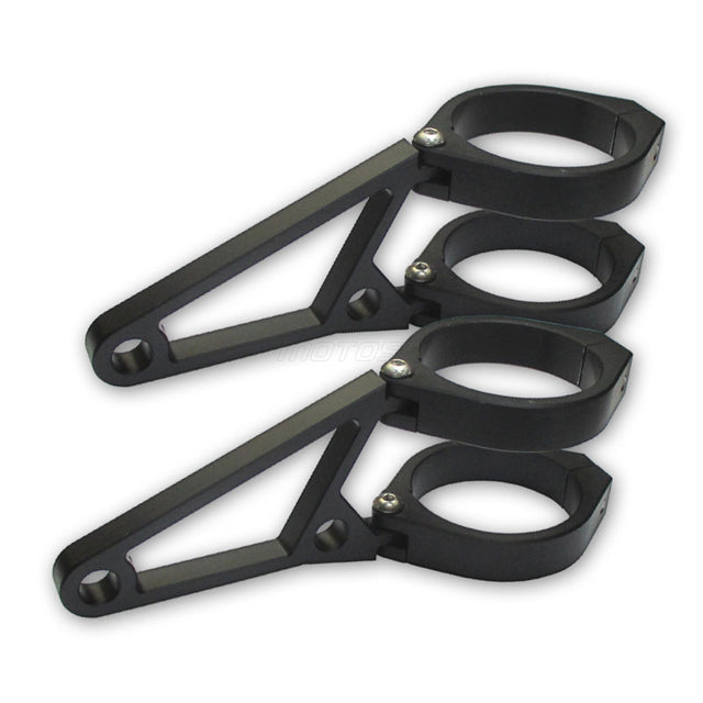 Lampenhalter Set Progress-Line, Mattschwarz, Alu, Mit Blinkeraufnahme