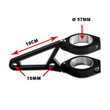 Lampenhalter Set Progress-Line, Mattschwarz, Alu, Mit Blinkeraufnahme