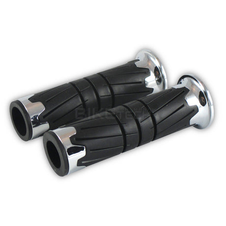 Lenkergriffe GLOSSY, chrom, 7/8 Zoll (22,2 mm), 125 mm, Gummi, ABS