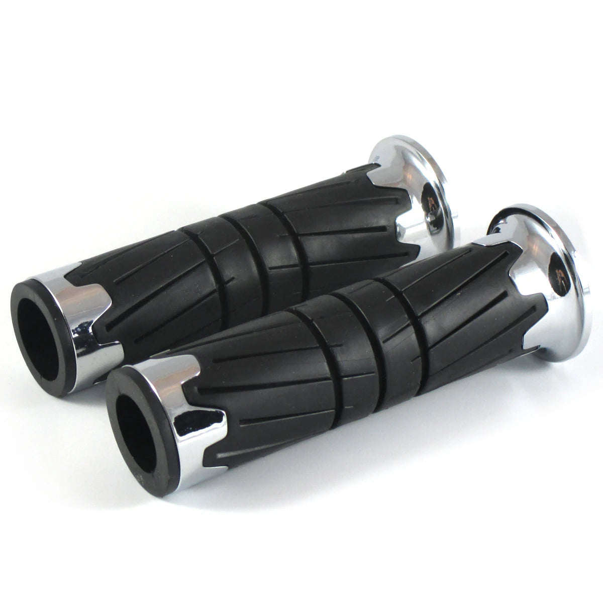 Lenkergriffe GLOSSY, Chrom, 7/8 Zoll (22,2 mm), 125 mm, Gummi, ABS