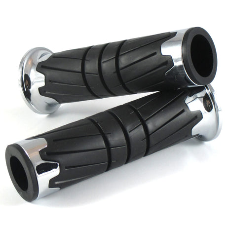 Lenkergriffe GLOSSY, Chrom, 7/8 Zoll (22,2 mm), 125 mm, Gummi, ABS