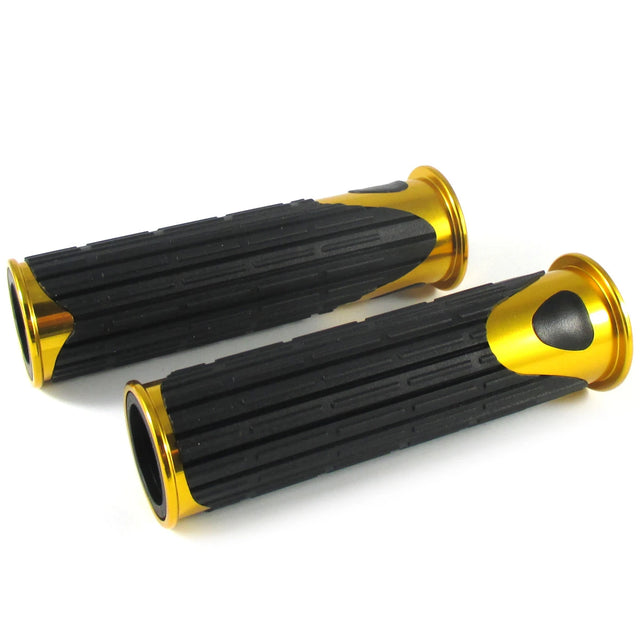 Lenkergriffe D-VERSION, Gold, 7/8 Zoll (22,2 mm), 125 mm, Gummi, Alu
