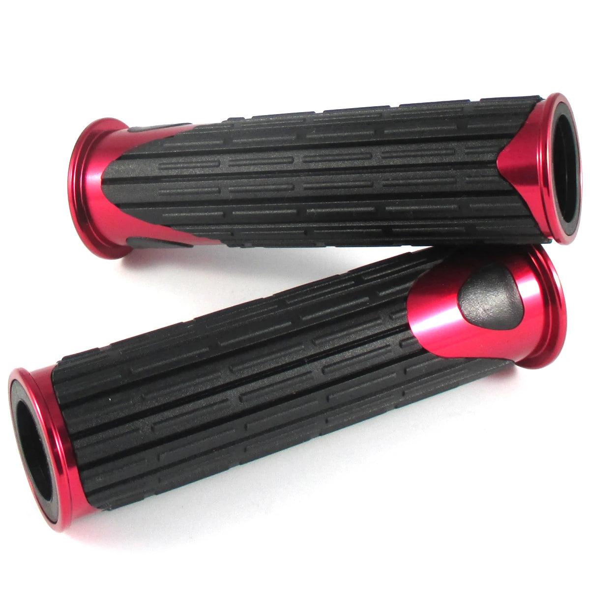 Lenkergriffe D-VERSION, Rot, 7/8 Zoll (22,2 mm), 125 mm, Gummi, Alu