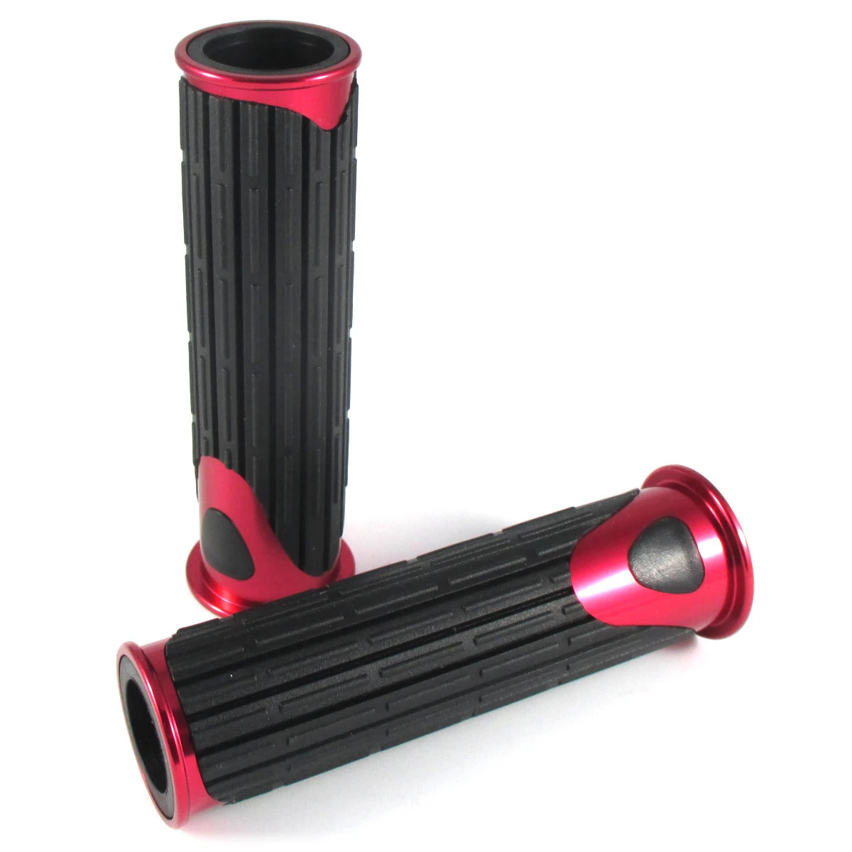 Lenkergriffe D-VERSION, Rot, 7/8 Zoll (22,2 mm), 125 mm, Gummi, Alu