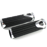Lenkergriffe D-VERSION, Silber, 7/8 Zoll (22,2 mm), 125 mm, Gummi, Alu