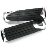 Lenkergriffe D-VERSION, Silber, 7/8 Zoll (22,2 mm), 125 mm, Gummi, Alu