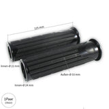 Lenkergriffe D-VERSION, Schwarz, 7/8 Zoll (22,2 mm), 125 mm, Gummi, Alu