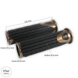 Lenkergriffe D-VERSION, Kupferoptik, 7/8 Zoll (22,2 mm), 125 mm, Gummi, Alu